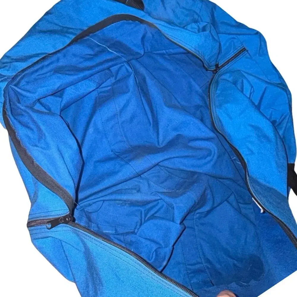 Vintage CAMP INN Blue Nylon EXTRA LARGE OVERSIZED Duffle Bag